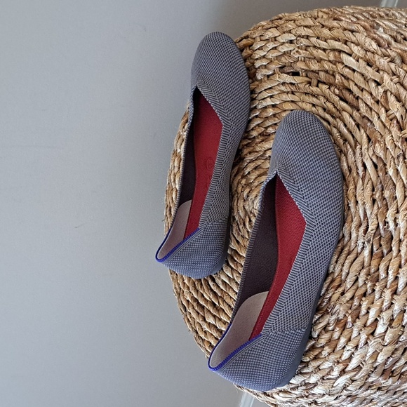 Rothy's Shoes - Rothy's Womens The Flat Rounded Toe Gray Knit Comfort Ballet Flats S-10‎